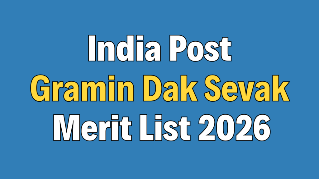 India Post GDS Merit List 2026