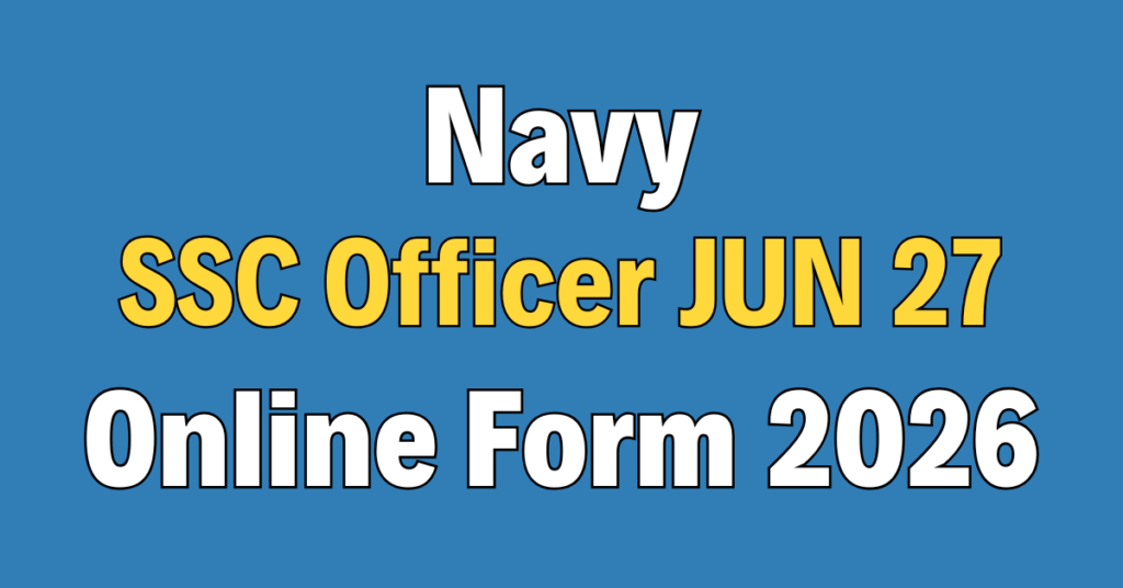 Indian Navy SSC Officer June 2027 (AT 27) Online Form 2026