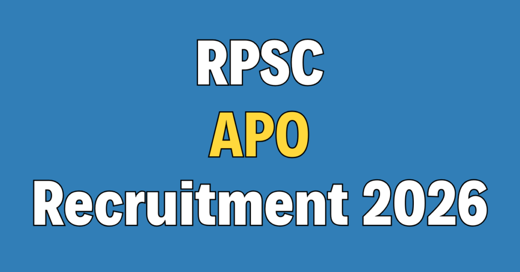 RPSC Assistant Prosecution Officer Recruitment 2026